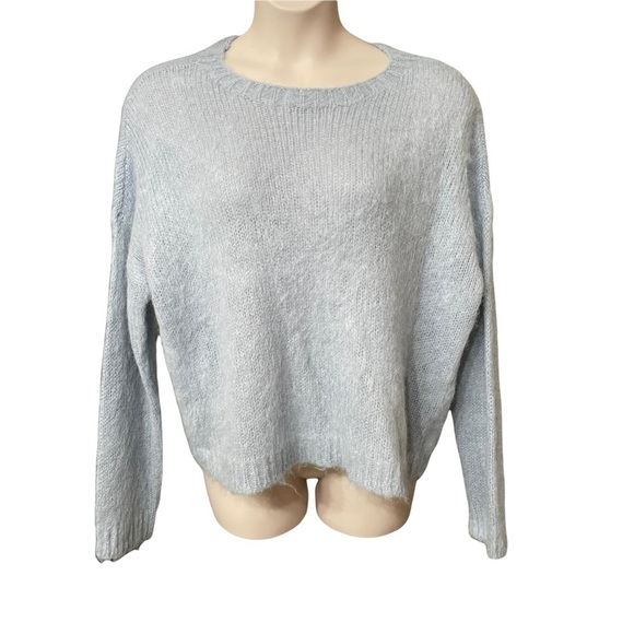Eileen Fisher Gray Mohair Alpaca Crew Neck Sweater Size M - Picture 1 of 11